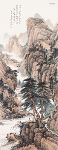 张大千（1899～1983） 1952年作 坐看云起 镜心 纸本设色