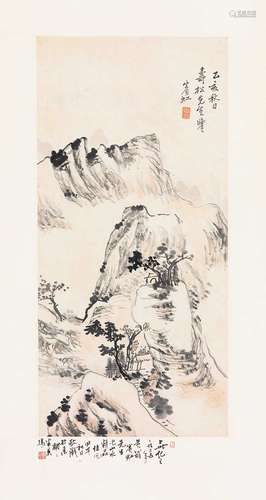 黄宾虹（1865～1955） 1935年作 山水 立轴 纸本设色