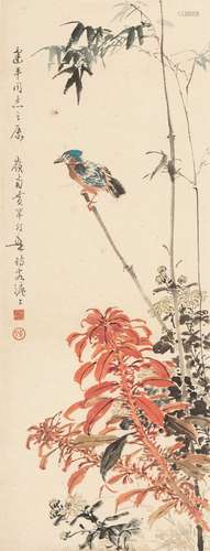 黄幻吾（1906～1985） 花鸟 镜片 纸本设色