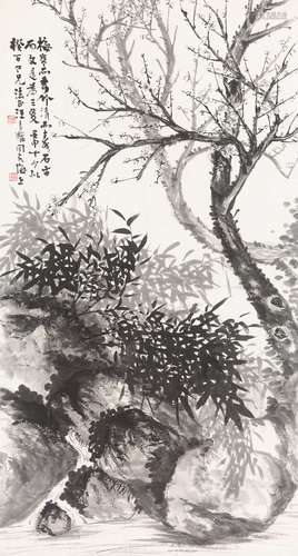 汪吉麟（1871～1960） 1932年作 梅花 立轴 纸本水墨