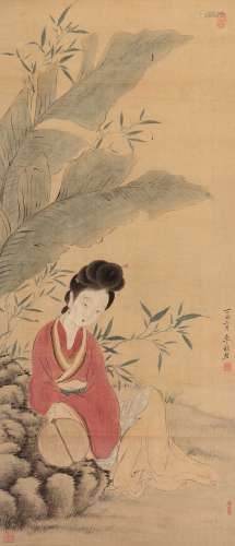 李秋君（1899～1971） 1937年作 仕女 立轴 绢本设色