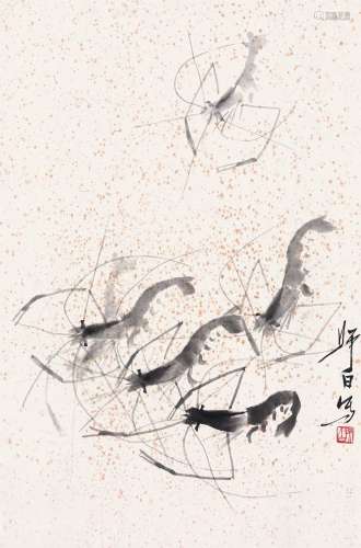 娄师白（1918～2010） 虾 立轴 纸本水墨