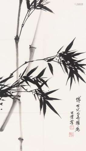 田世光（1916～1999） 竹 镜片 纸本水墨
