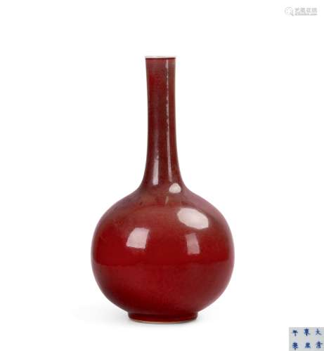 清 祭红釉油锤瓶