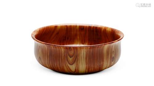 清 木纹釉碗