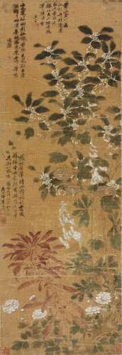 恽寿平（1633～1690） 花卉 立轴 绢本设色