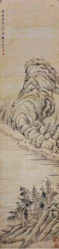 奚冈（1746～1803） 山水 立轴 绢本设色