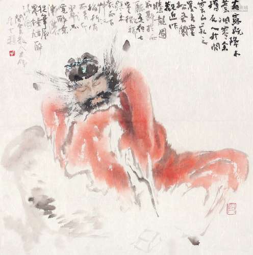 褚大雄（b.1939） 钟馗像 镜心 纸本设色