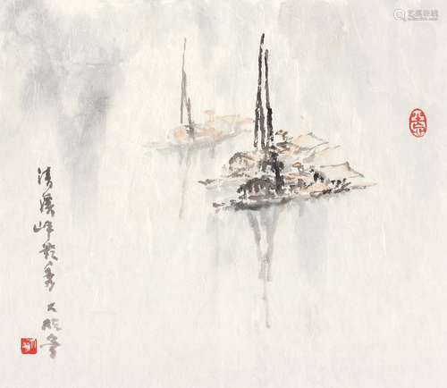 褚大雄（b.1939） 清溪峰影秀 镜心 纸本设色