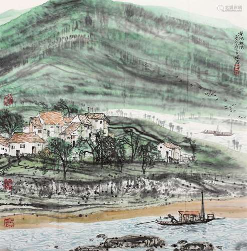 胡振昆（b.1969） 1994年作 山水 镜心 纸本设色