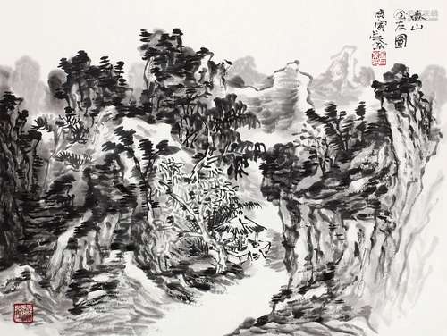 孟占京（b.1962） 2010年作 秋山会友图 镜心 纸本水墨