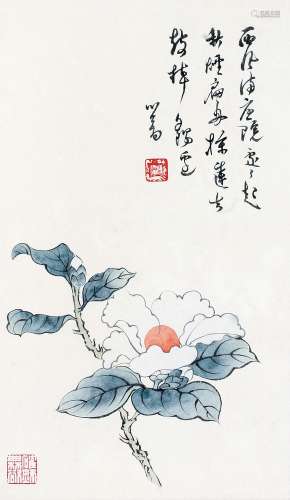 溥儒（1896～1963） 花卉 立轴 纸本设色