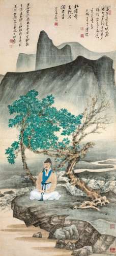 张大千（1899～1983） 高洁居士图 立轴 纸本设色