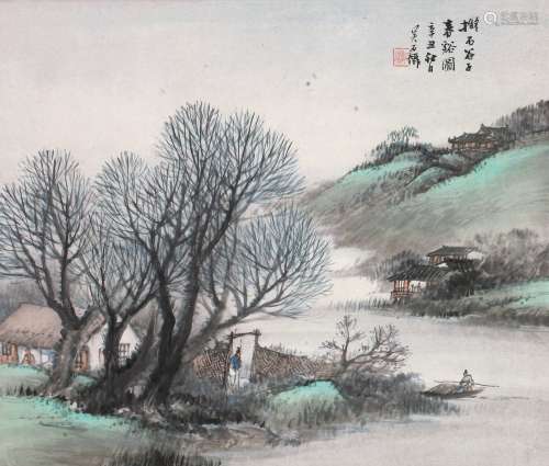 吴石仙（1845～1916） 1901年作 春溪图 立轴 纸本设色