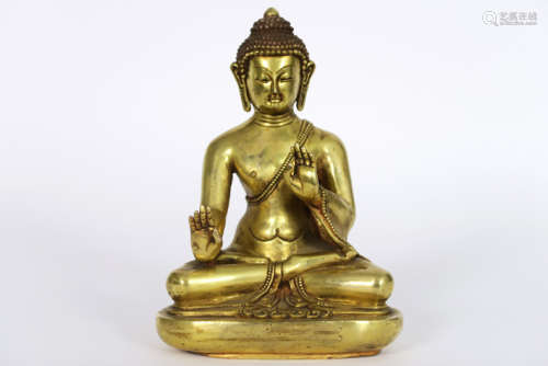 Antieke Tibetaanse sculptuur in gedoreerde brons :…
