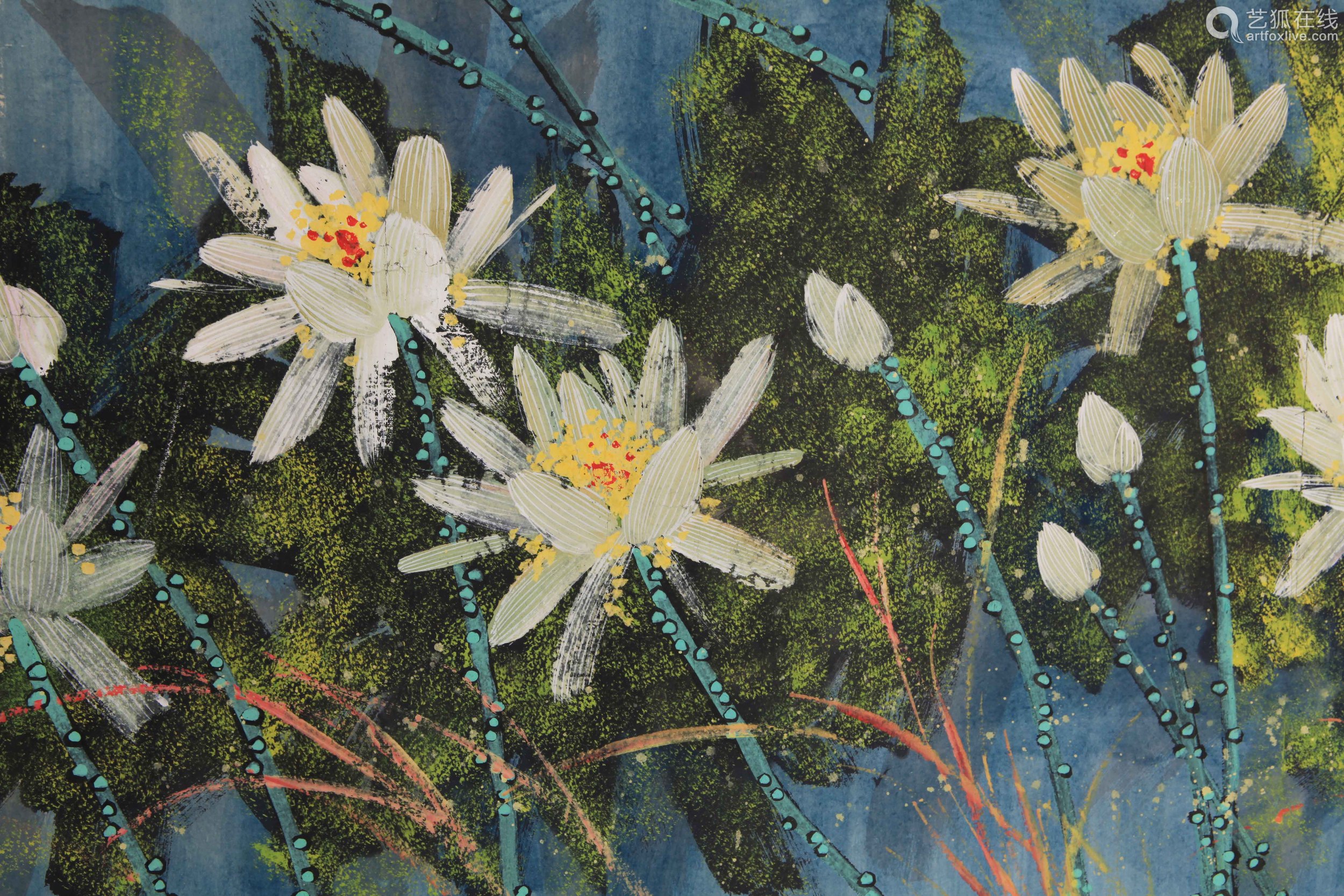 6868lot007368黄永玉荷塘白鹭