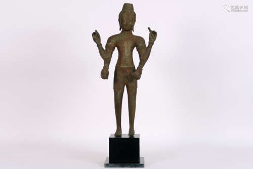 Aziatische bronzen sculptuur in Khmer stijl : \