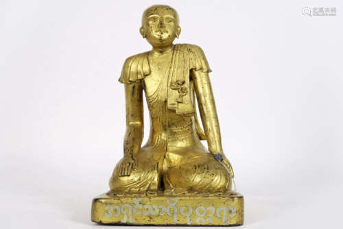 Thaise sculptuur in gedoreerd hout met een geschil…