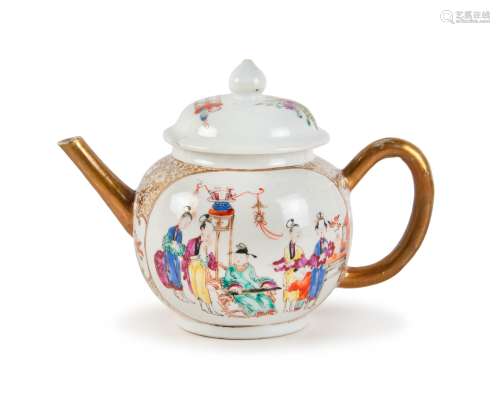 A CHINESE FAMILLE ROSE TEA POT
