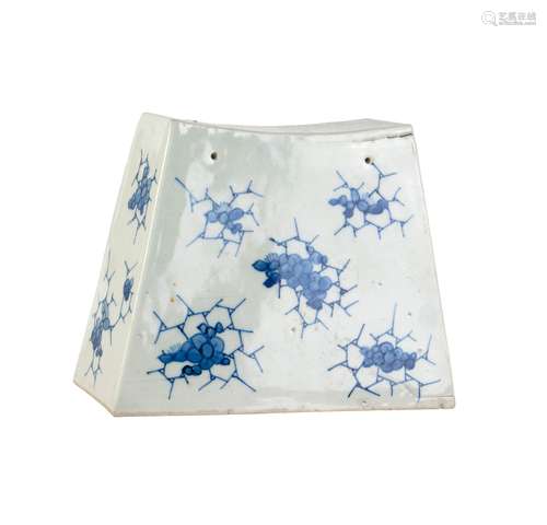 BLUE AND WHITE PORCELAIN PILLOW