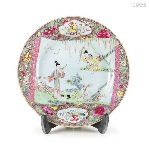 A CHINESE FAMILLE ROSE PLATE