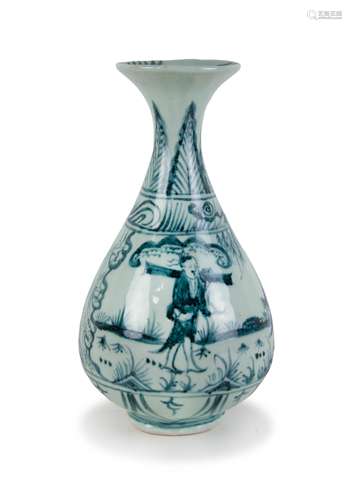 A CHINESE BLUE AND WHITE VASE/ YU HU CHUN PING