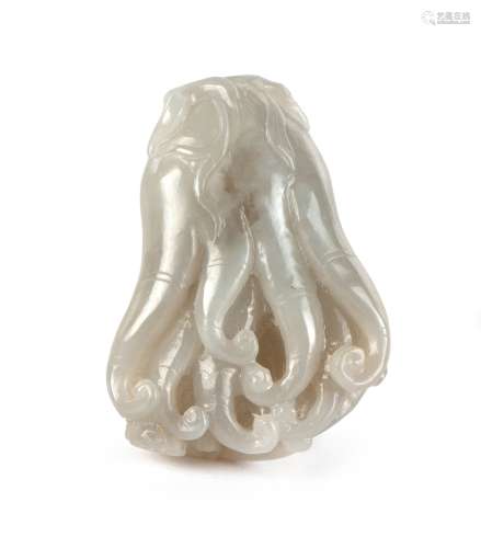 A JADE BUDDHA HAND FINGER-CITRON CARVING