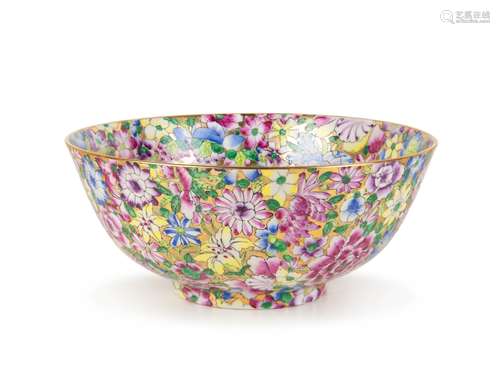 A CHINESE EXPORT MILLEFLEUR BOWL