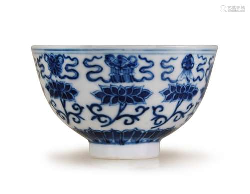 BLUE AND WHITE TEA BOWL; GUANGXU PERIOD