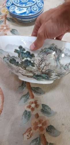 LARGE RARE EGGSHELL PORCELAIN BOWL