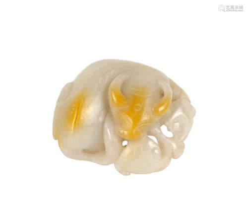 CARVED JADE BUFFALO LINGZHI