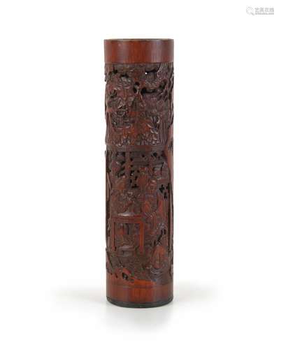 CARVED BAMBOO INCENSE TUBE