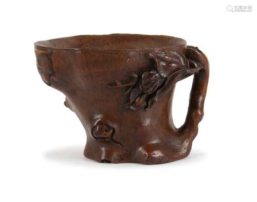 CARVED BAMBOO LIBATION CUP