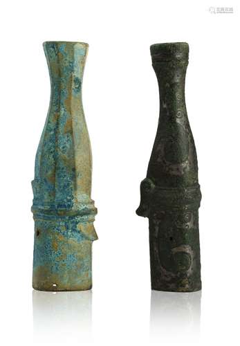 A PAIR OF BRONZE FITTINGS WARRING STATES PERIOD