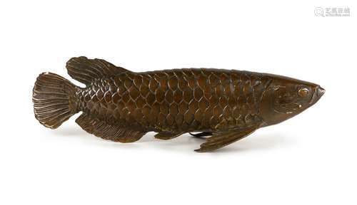 A JAPANESE BRONZE MODEL OF A CARP