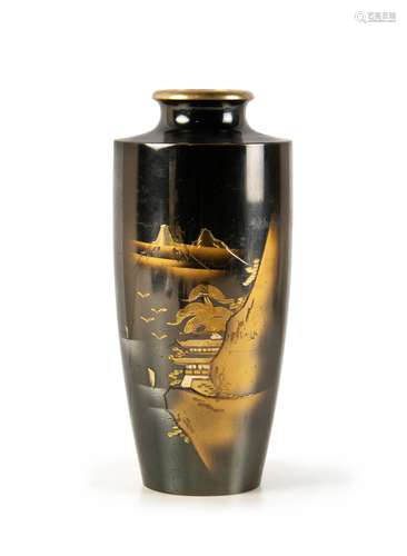 JAPANESE MIXED METAL ETCHED VASE