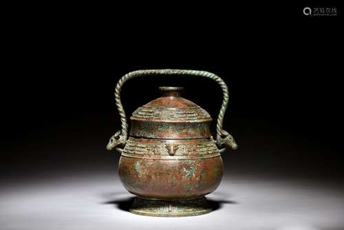 ARCHAIC BRONZE CAST RITUAL VESSEL, YOU