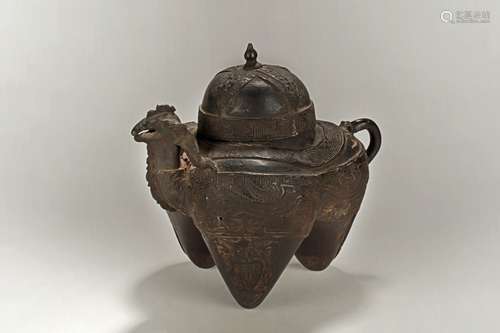 IRON CAST 'BIRD' TRIPOD CENSER