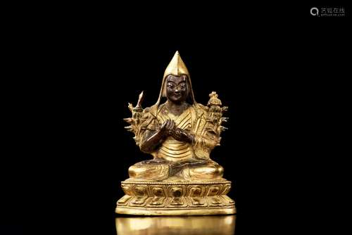 GILT BRONZE CAST 'JE TSONGKHAPA' SEATED FIGURE