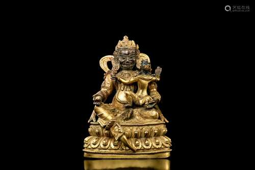 GILT BRONZE CAST BODHISATTVA SEATED FIGURE