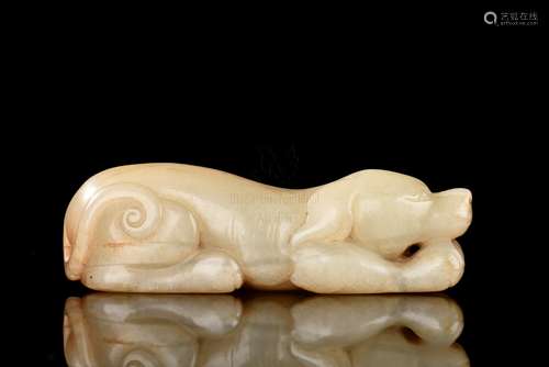 JADE CARVED 'DOG' FIGURE