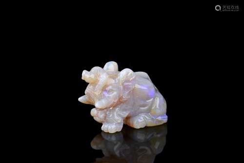 OPAL CARVED 'ELEPHANT' FIGURE