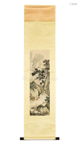 CHEN SHAOMEI: INK AND COLOR ON PAPER PAINTING 'MOUNTAIN SCENERY'