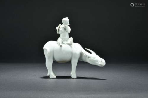 BLANC DE CHINE 'SHEPHERD AND WATER BUFFALO' FIGURE