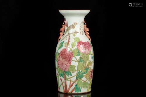 A WUCAI 'FLOWER AND BIRD' VASE