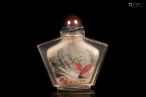 A INSIDE-PAINTED GLASS SNUFF BOTTLE