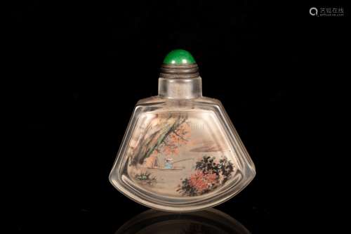 A INSIDE-PAINTED GLASS SNUFF BOTTLE