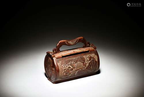 A CARVED BAMBOO BOX