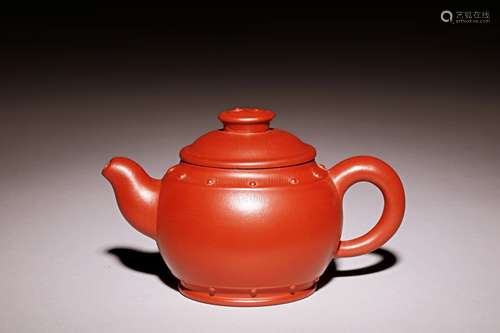 YIXING ZISHA 'DRUM' TEAPOT