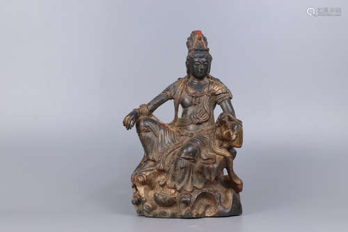 A GILT-BRONZE FIGURE OF BODHISATTVA